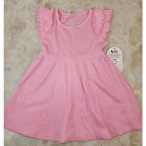 New Girls Wonder Nation Pink Ribbed Casual Dress Baby 12 Months